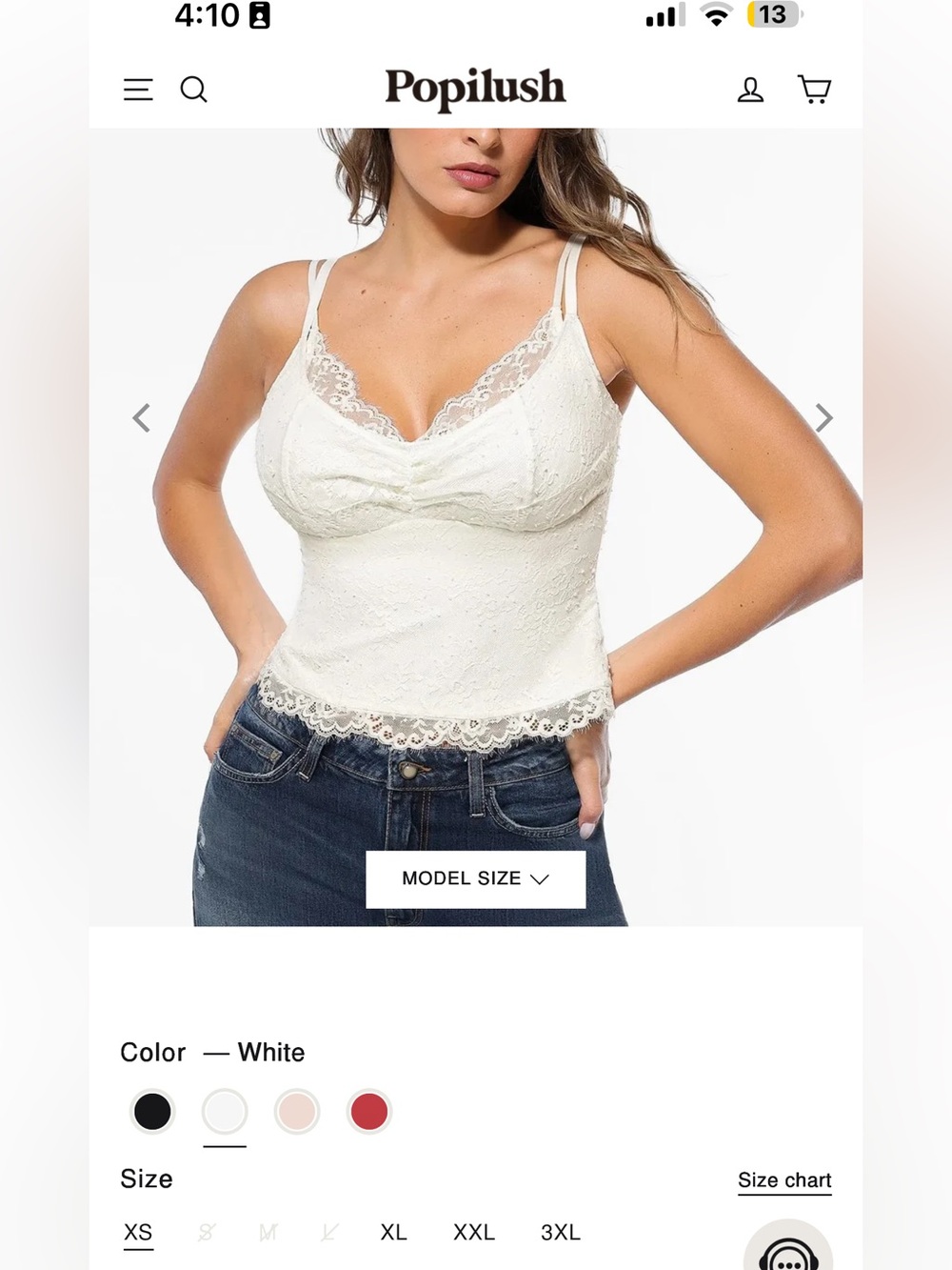 NWT Popilush Shapewear Lace Contouring Camisole -XS